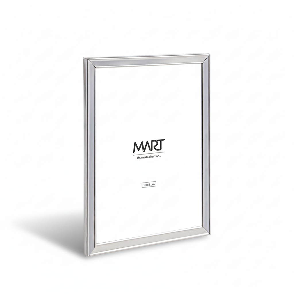 Porta Retrato em Metal Prata Mart