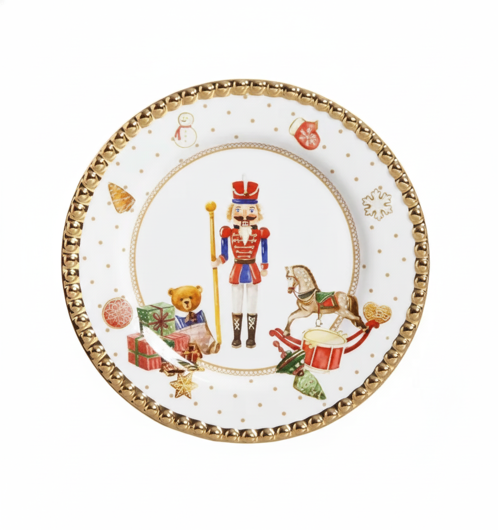 Jogo 4 Pratos de Sobremesa Toys Christmas Scalla