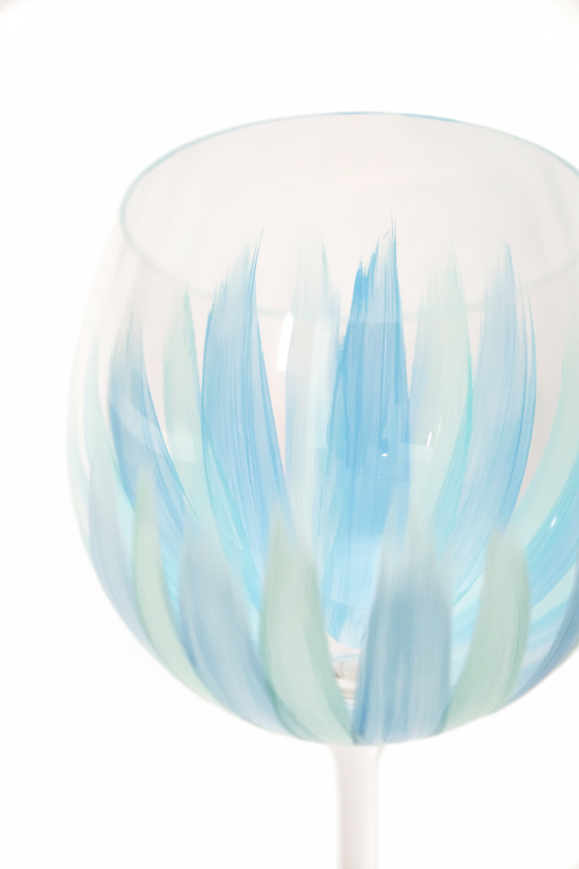 Taça de Cristal de Titânio 570ml Pintada à Mão