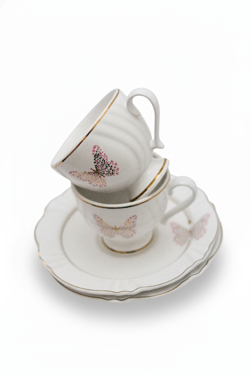 Jogo 6 Xícaras de Chá c/ Pires Encantada, Oxford