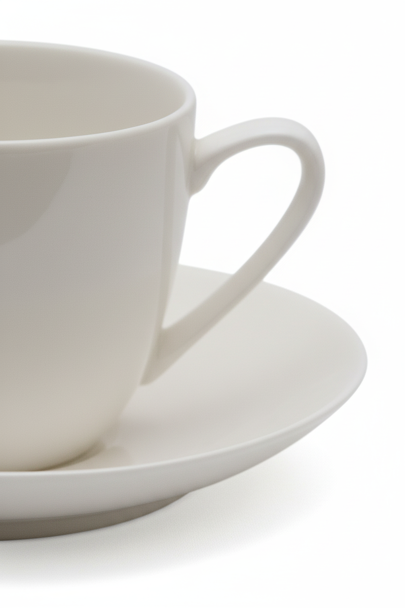 Xícara De Chá c/ Pires Clean Porcelana, Lyor