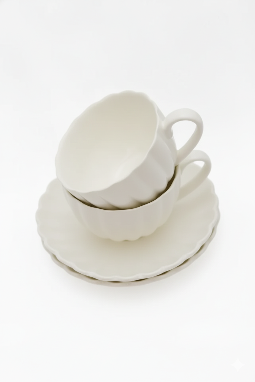 Jogo 2 Xícaras de Chá com Pires Pétalas, Wolff