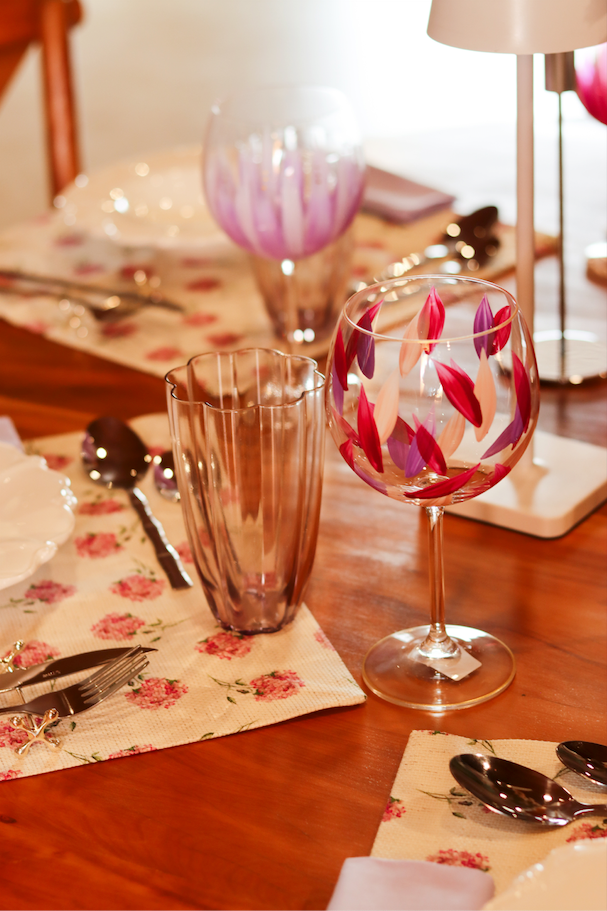 Taça de Cristal de Titânio 570ml Pintada à Mão