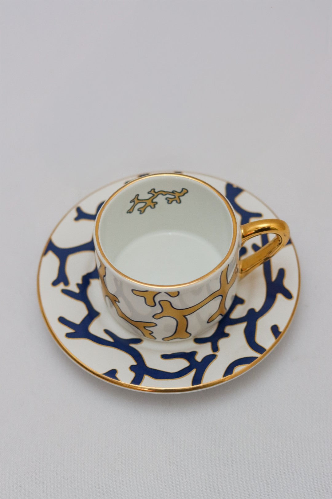 Xícara de Chá c/ Pires Coral Blue Scalla