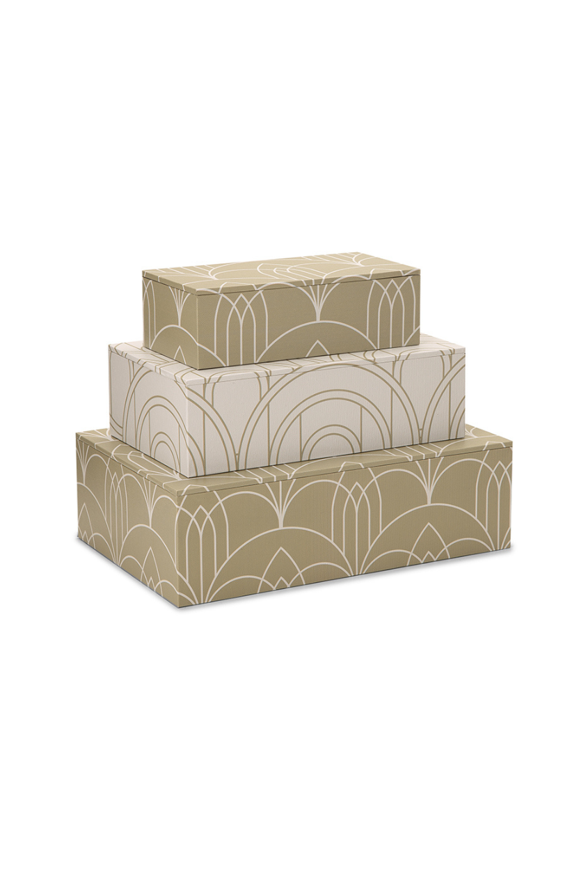 Conjunto de 3 Caixas Organizadoras em MDF e Canvas Mart