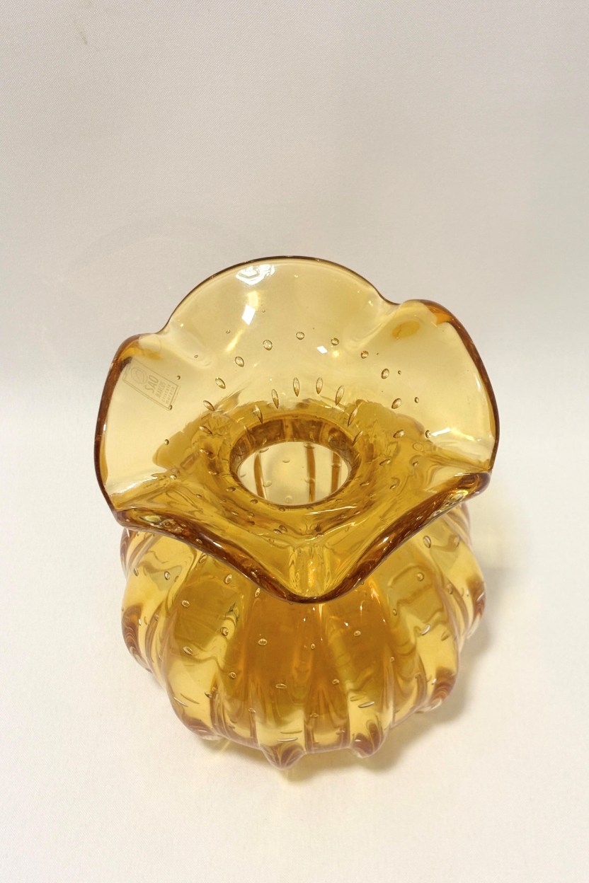 Vaso Murano M em Cristal Âmbar