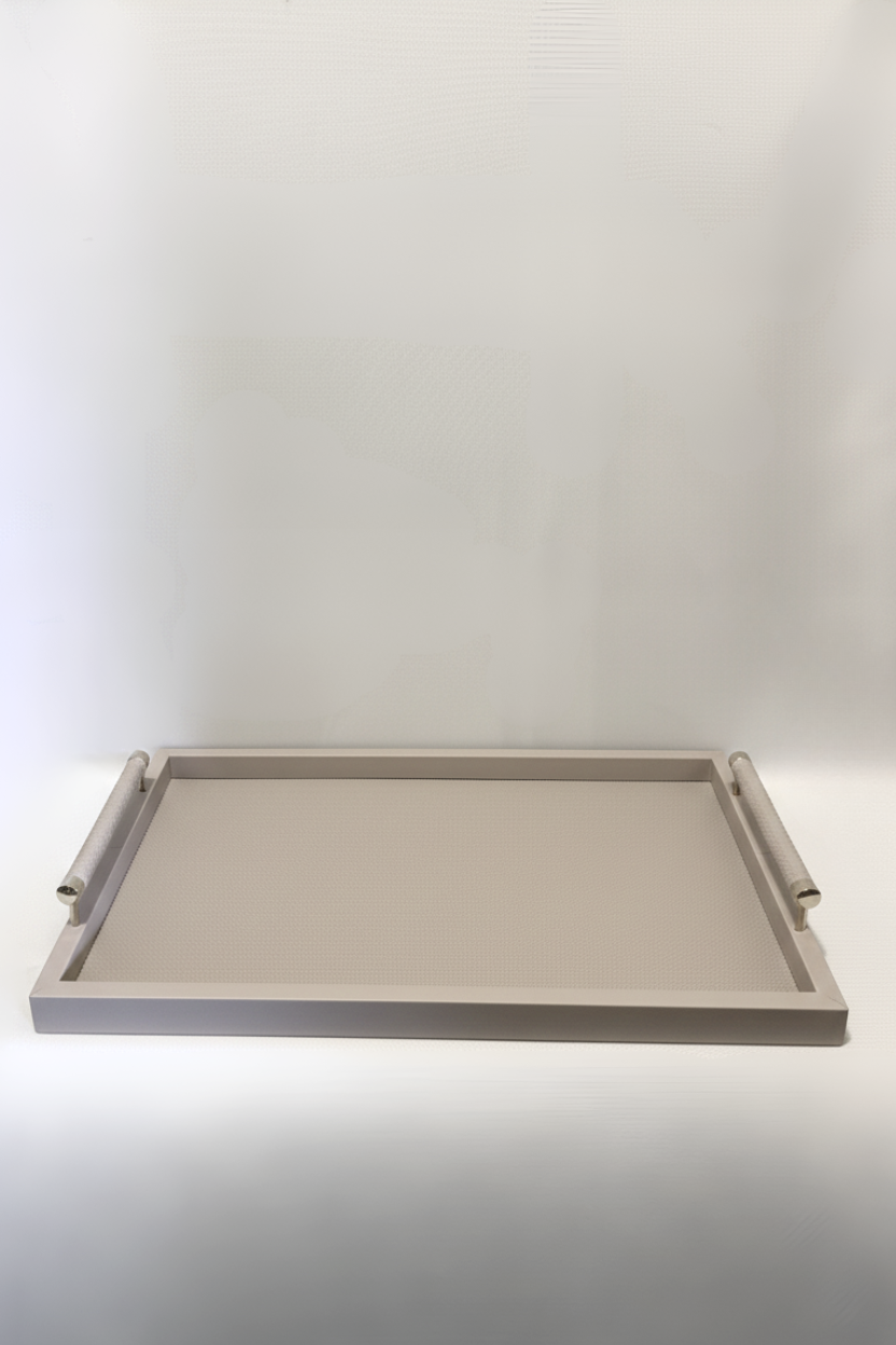 Bandeja em MDF e Courino Creme Mart