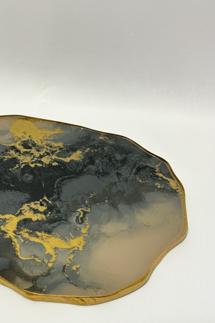Bandeja Pedra Orgânica M Stone Onix