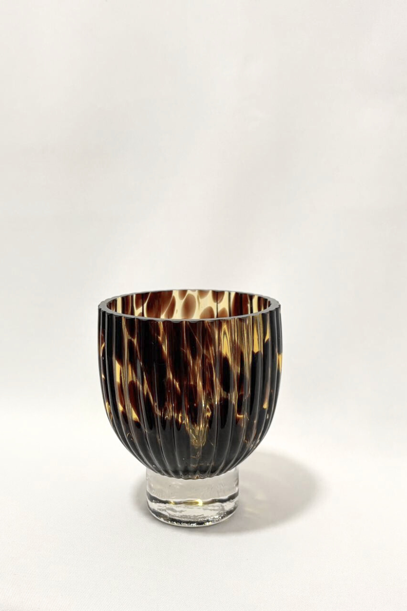 Murano em Vidro Bicolor Marrom e Laranja