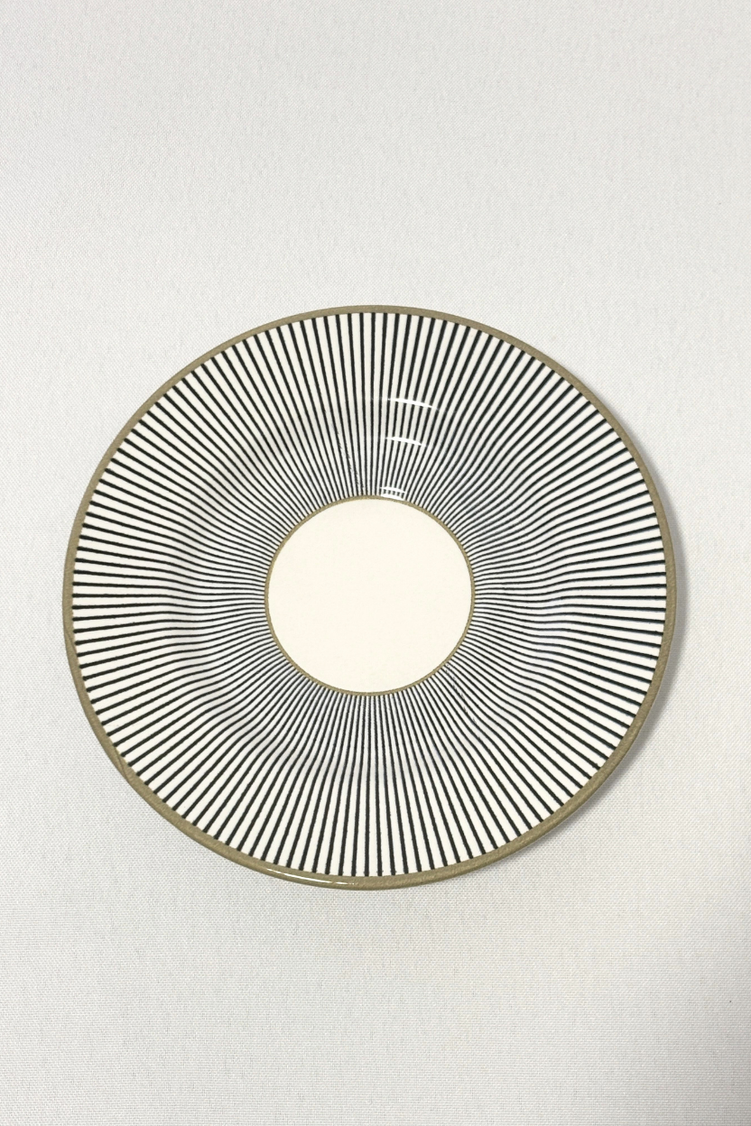 Jogo de 6 Xícaras de Chá com Pires Ritz Preto Alleanza