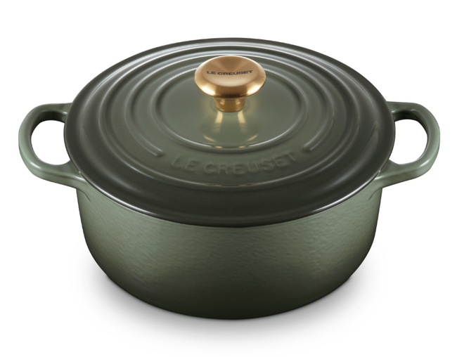 Panela Redonda 26cm Signature Thyme Pegador Dourado Le Creuset