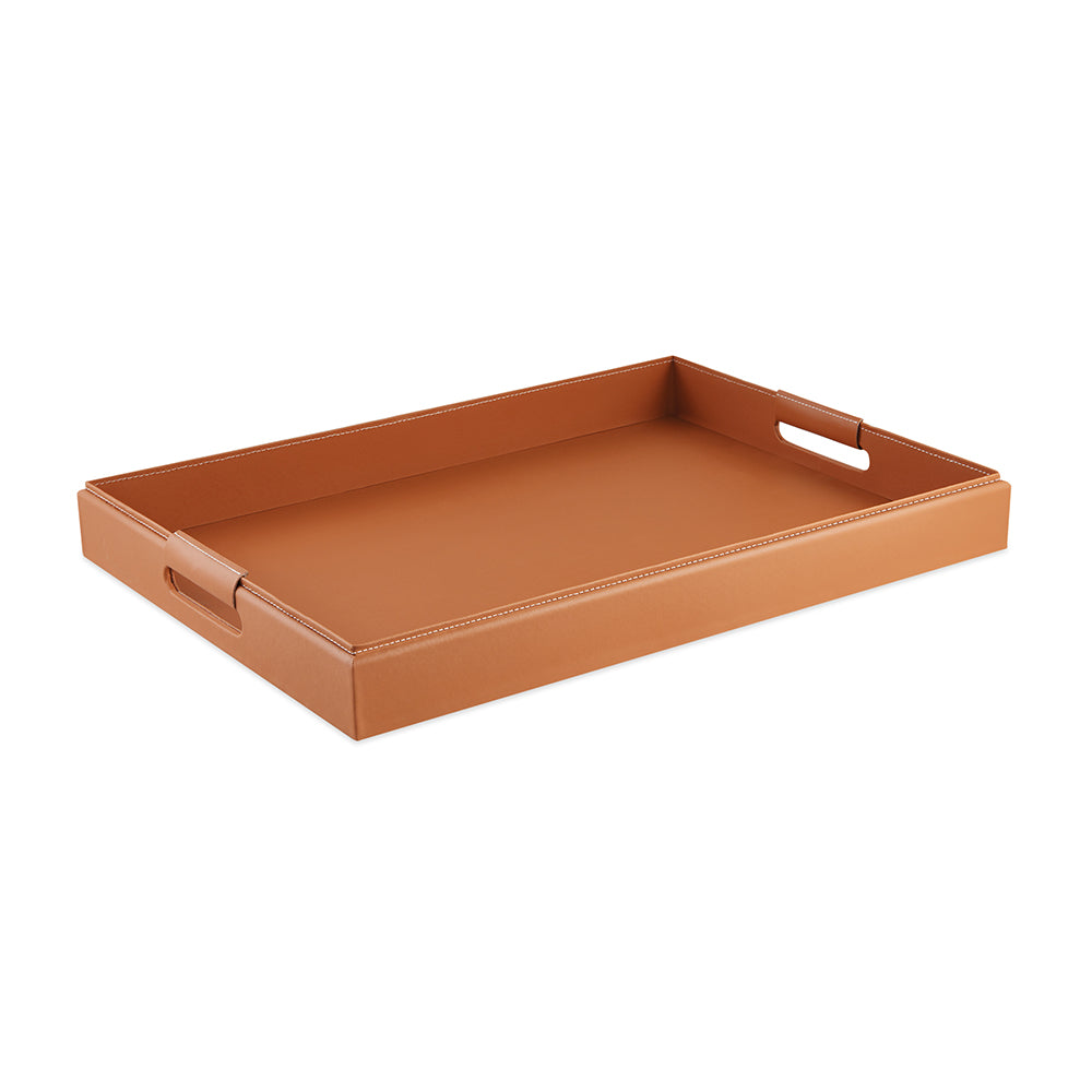 Bandeja em MDF e Courino Caramelo Mart