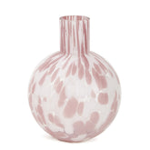 Vaso em Vidro Rosa e Branco Mart