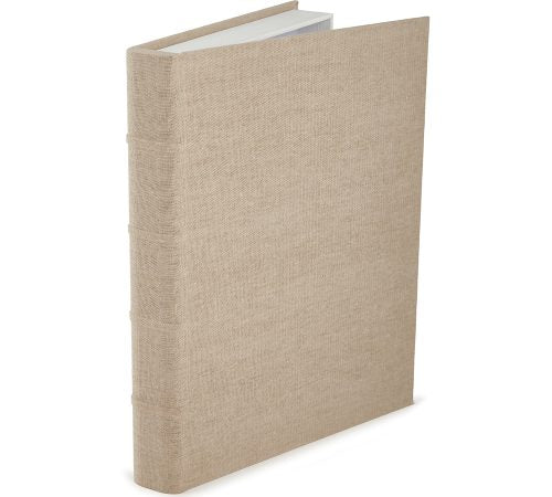 Livro Caixa G Bege em MDF com Revestimento em Linho Mart