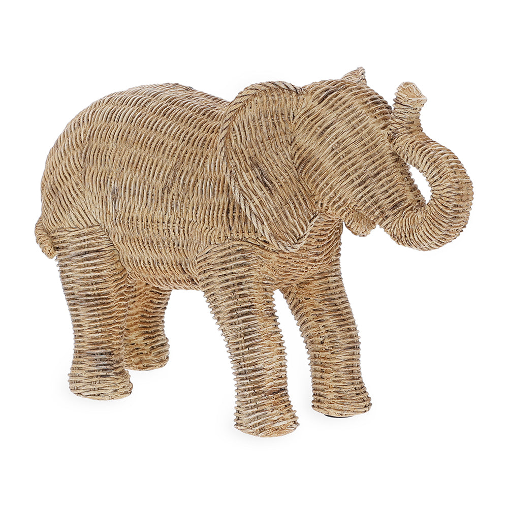 Escultura em Polirresina e Rattan Elefante Mart