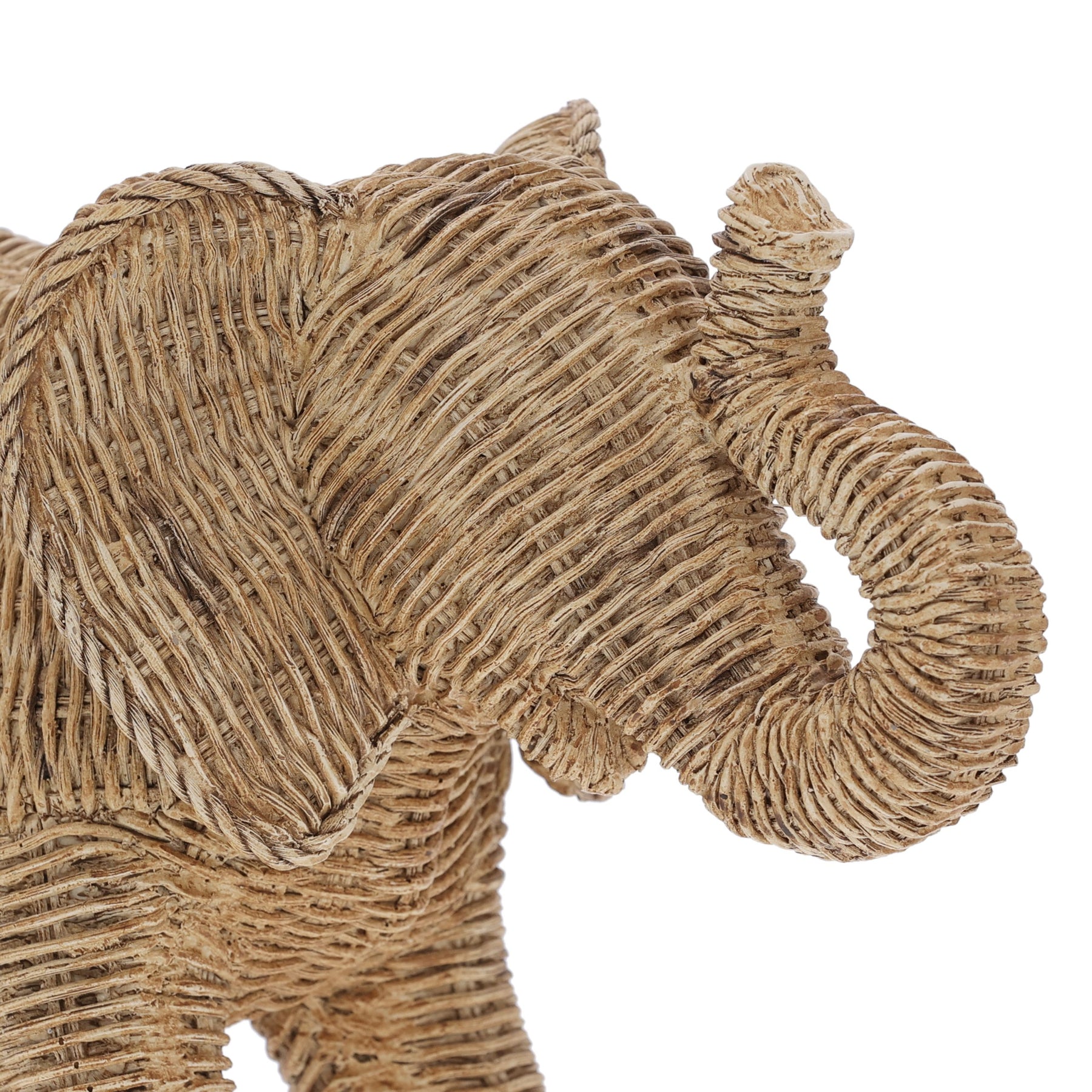 Escultura em Polirresina e Rattan Elefante Mart