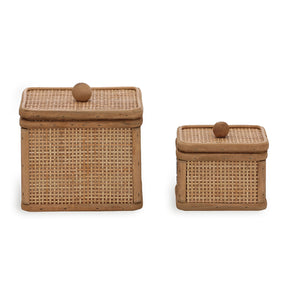 Conjunto de 2 Caixas Organizadoras em Rattan Mart
