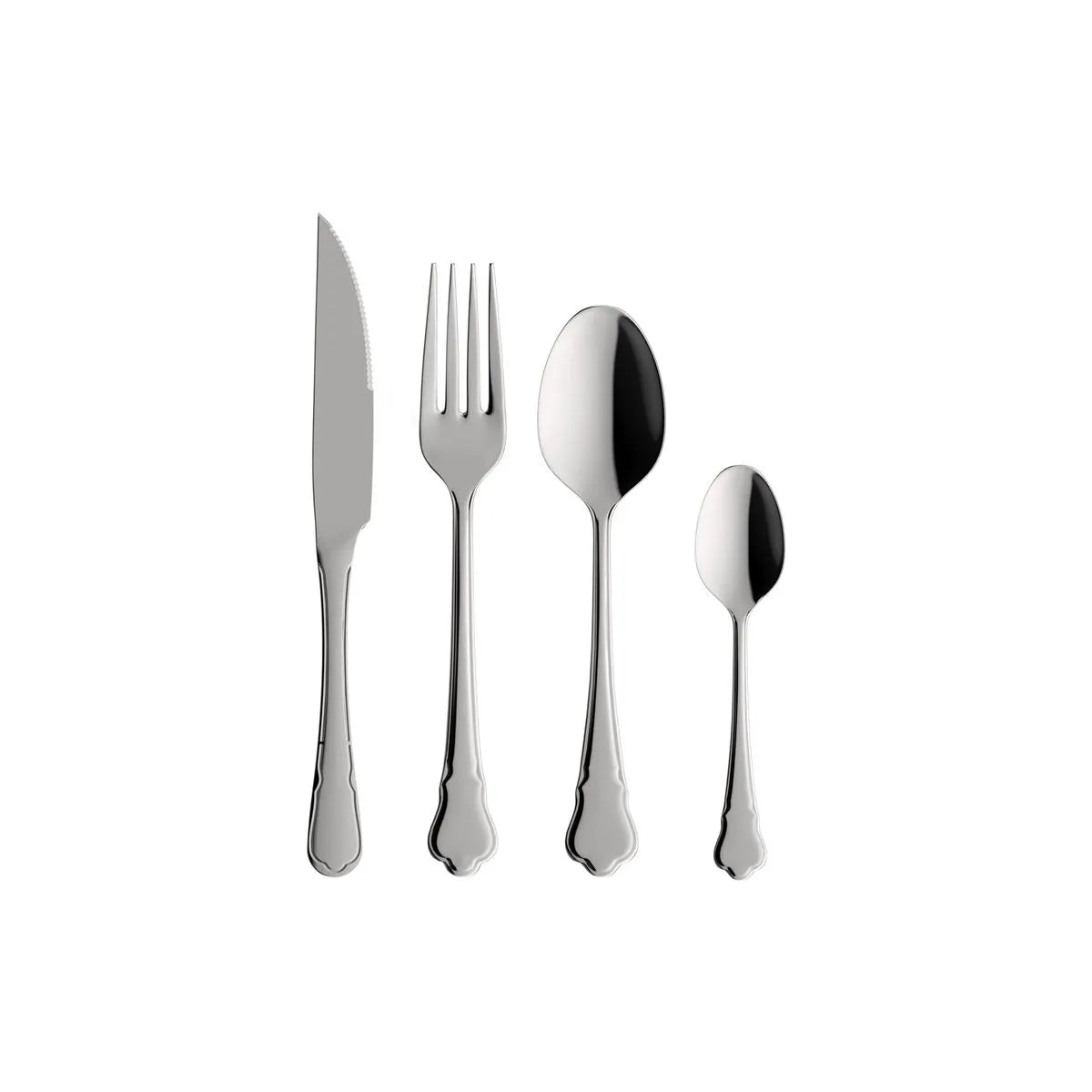 Faqueiro com 24 Peças em Aço Inox Ouro Preto Oxford