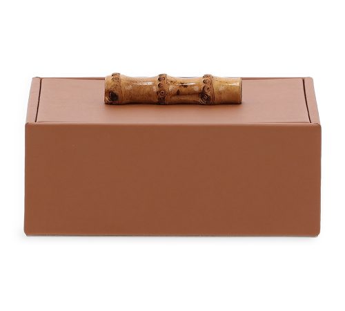 Caixa Organizadora Caramelo em MDF com Revestimento em PU Mart