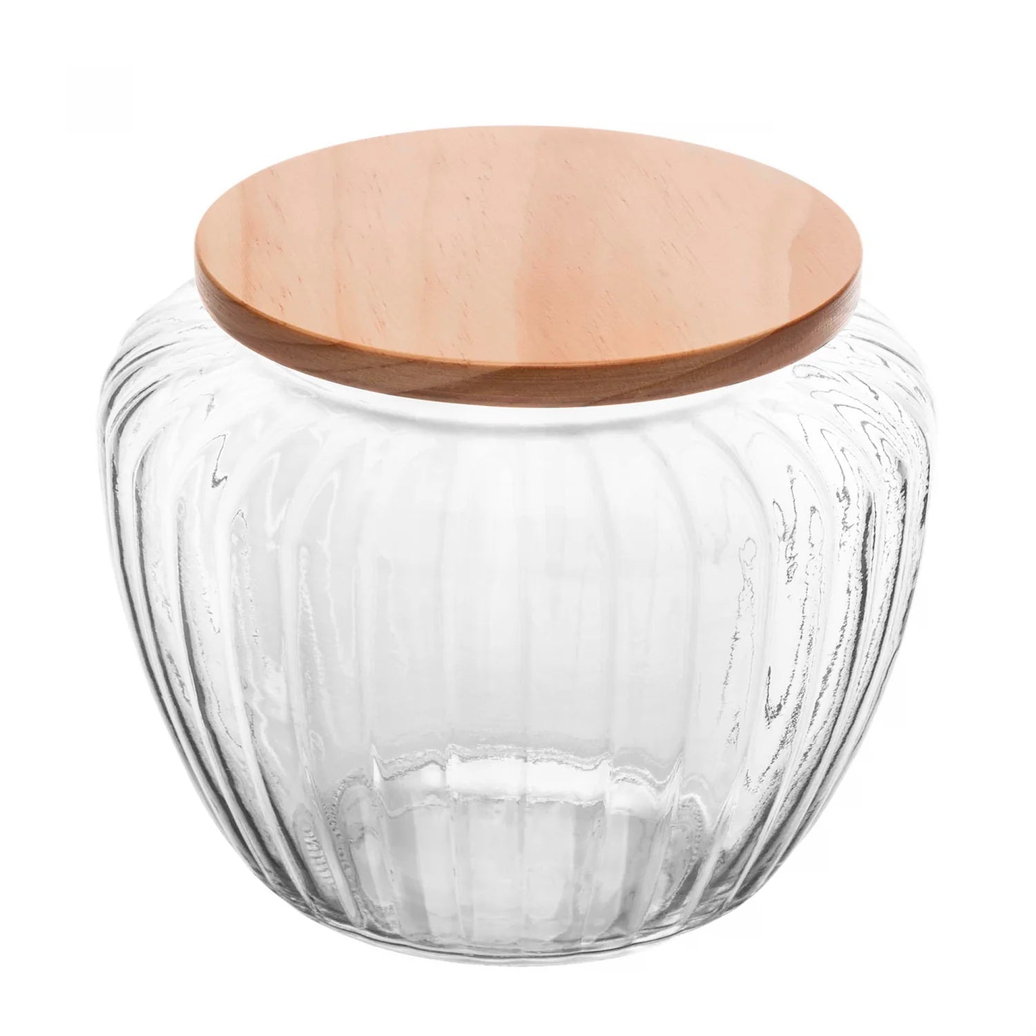 Pote de Vidro com Tampa de Pinus Wolff