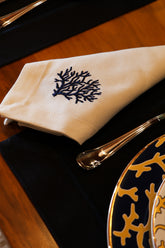 Guardanapo Linhão Off Bordado Coral, Gardênia