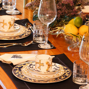 Jogo 6 Xícara de Chá c/ Pires Coral Blue, Scalla