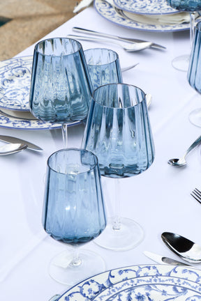 Taça de Vidro P/ Vinho Azul Marinho 450ml