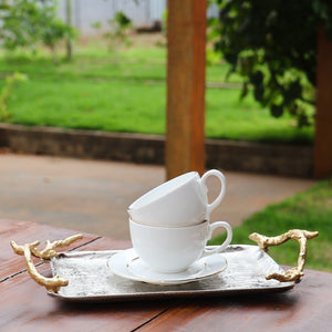 Jogo 6 Xícaras de Chá c/ Pires Desirre, Scalla