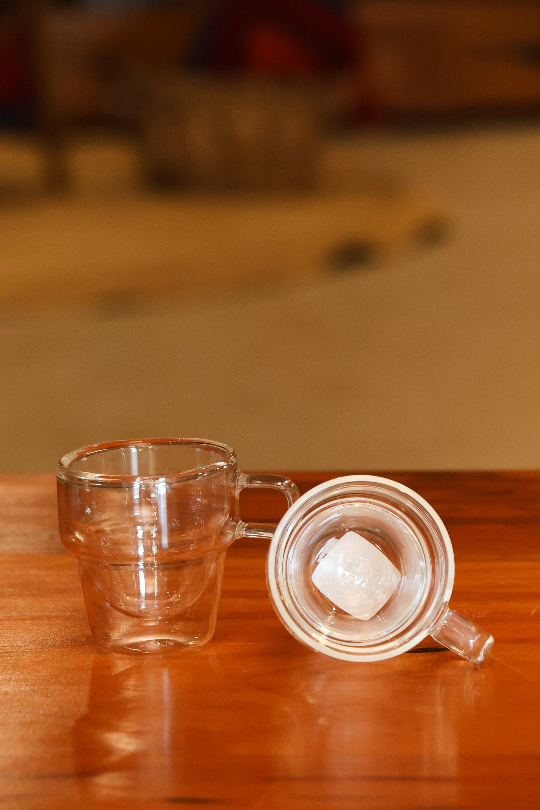 Xícara de Café 90ml Empilháveis Parede Dupla Vidro Borosilicato Wolff