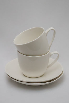 Xícara De Chá C/ Pires Clean Porcelana Lyor