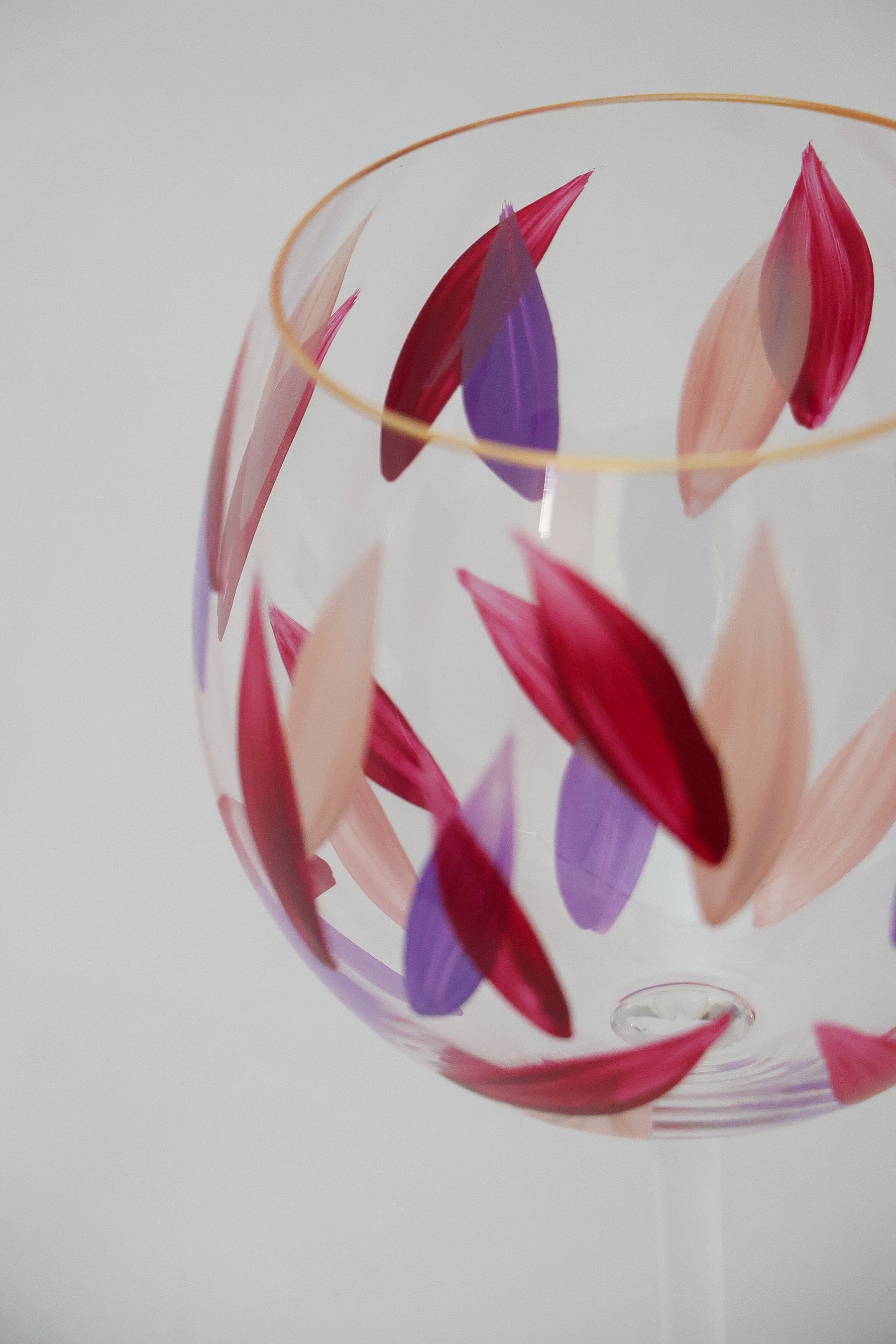 Taça de Cristal de Titânio 570ml Pintada à Mão