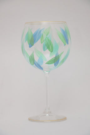 Taça de Cristal de Titânio Green 570ml Pintada à Mão