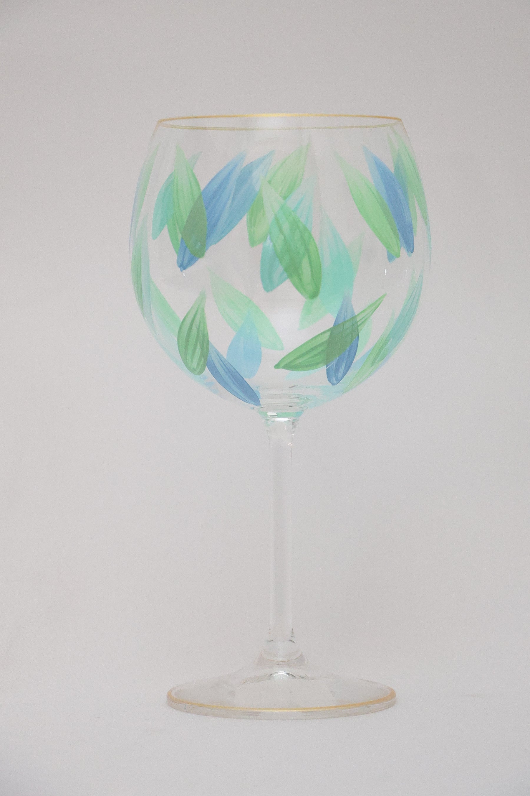 Taça de Cristal de Titânio Green 570ml Pintada à Mão