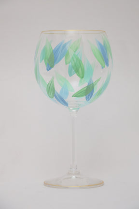 Taça de Cristal de Titânio Green 570ml Pintada à Mão