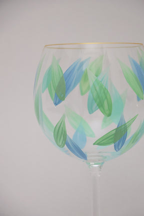 Taça de Cristal de Titânio Green 570ml Pintada à Mão