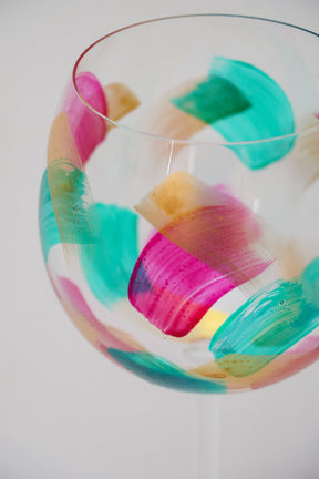 Taça de Cristal de Titânio 570ml Pintada à Mão