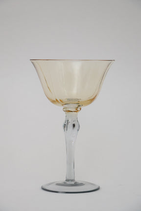 Taça de Vidro Coupe Holanda 180ml - Amarelo e Cinza