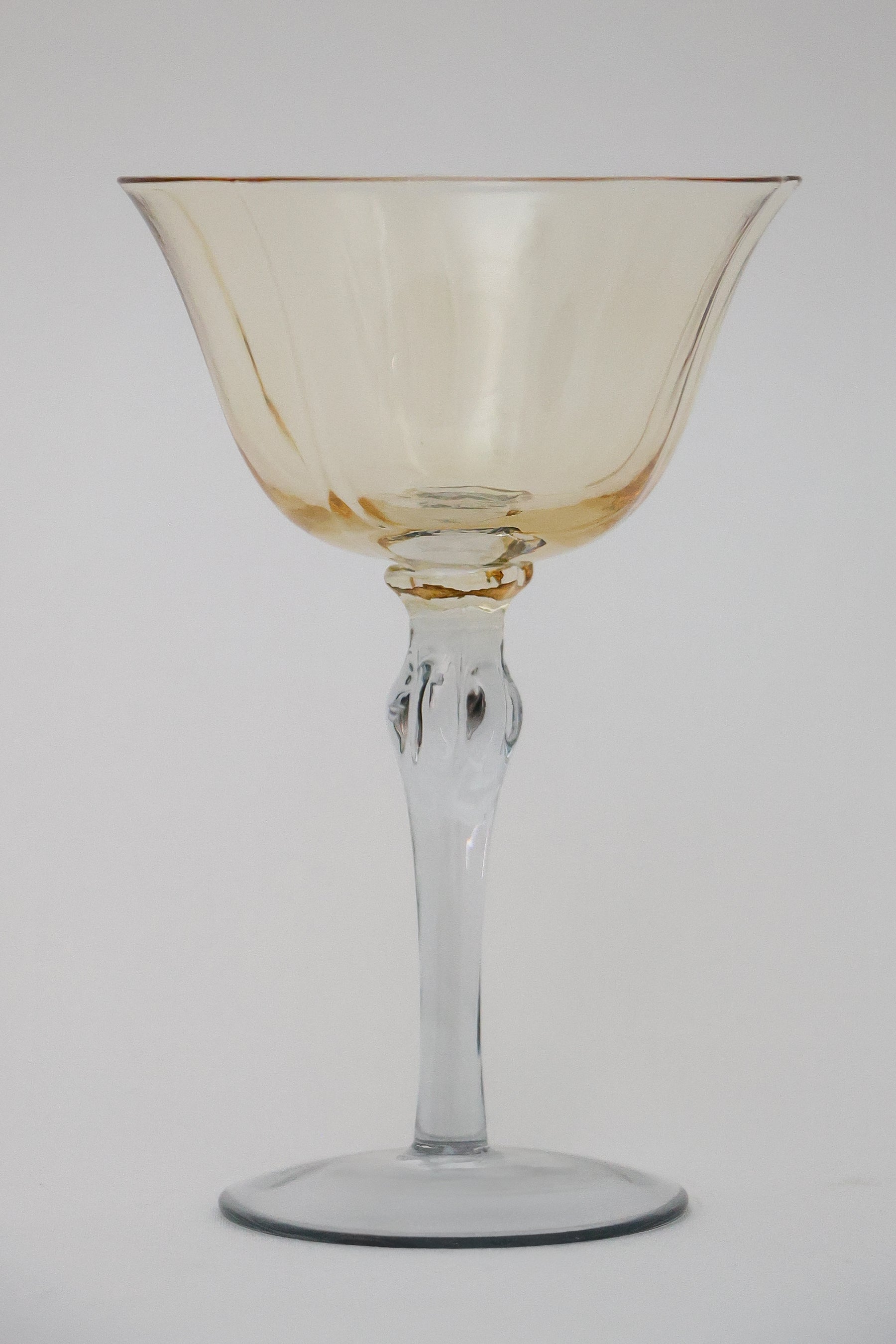 Taça de Vidro Coupe Holanda 180ml - Amarelo e Cinza