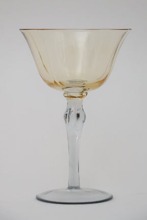 Taça de Vidro Coupe Holanda 180ml - Amarelo e Cinza