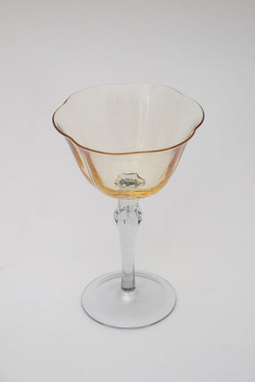 Taça de Vidro Coupe Holanda 180ml - Amarelo e Cinza