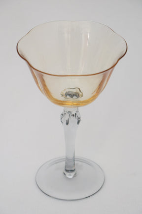 Taça de Vidro Coupe Holanda 180ml - Amarelo e Cinza