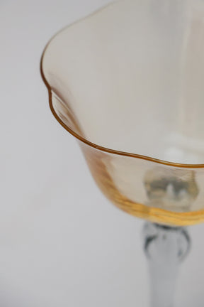 Taça de Vidro Coupe Holanda 180ml - Amarelo e Cinza