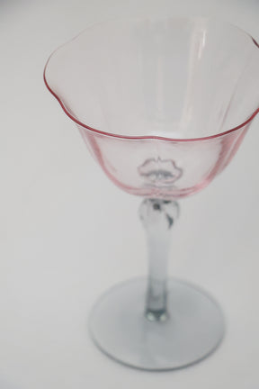 Taça de Vidro Coupe Califórnia 180ml - Rosa e Cinza