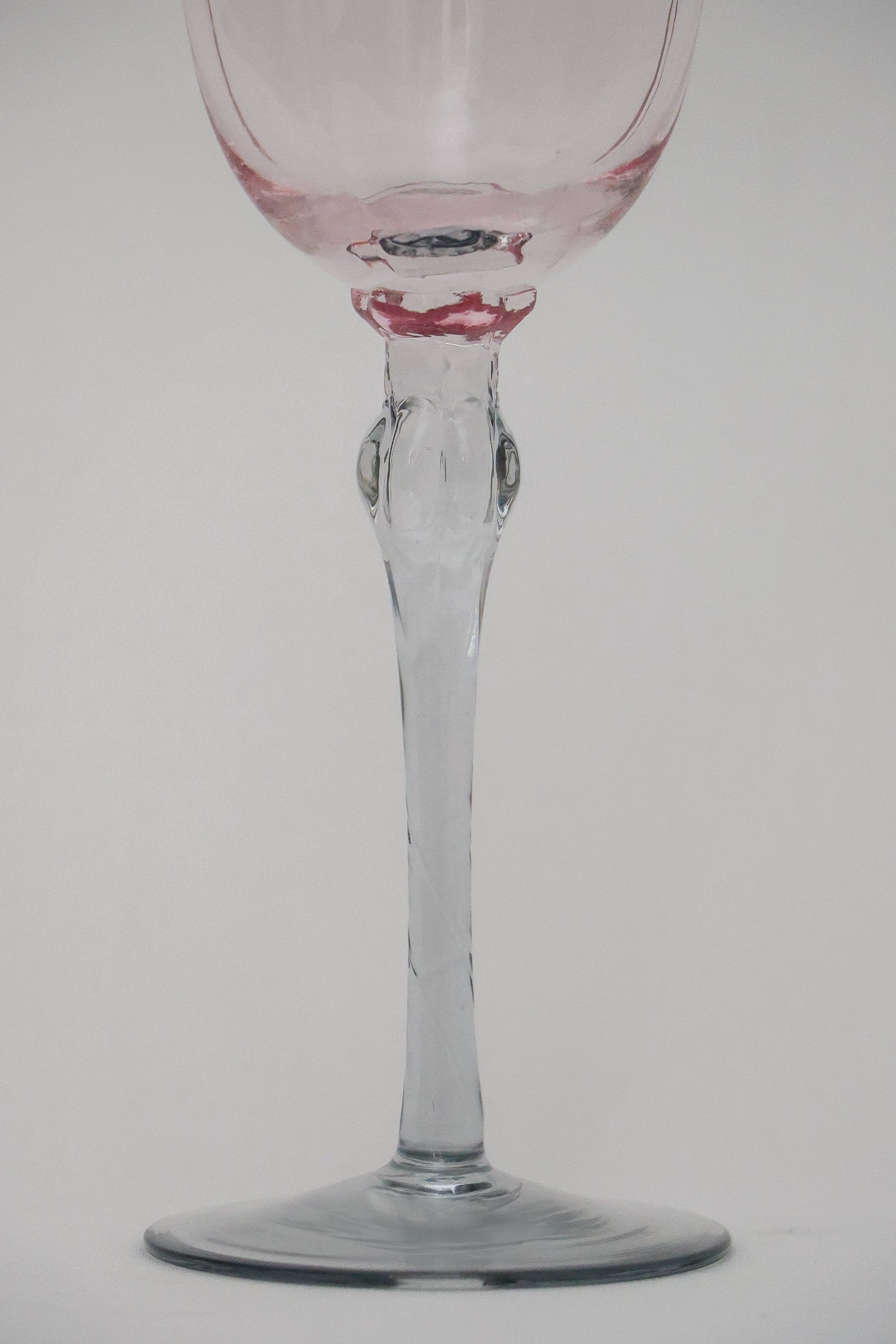 Taça de Vidro p/ Vinho Colorado 300ml - Rosa e Cinza