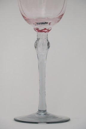 Taça de Vidro p/ Vinho Colorado 300ml - Rosa e Cinza