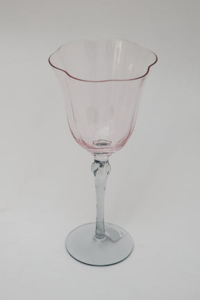 Taça de Vidro p/ Vinho Colorado 300ml - Rosa e Cinza