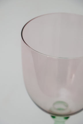 Taça de Vidro P/ Vinho Chile 360ml - Rosa e Verde