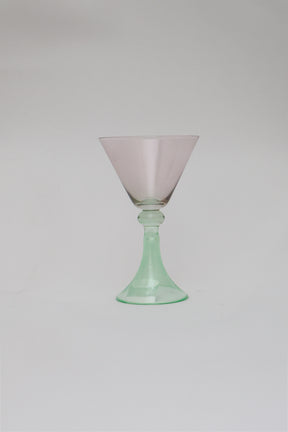 Taça de Vidro Coupe Peru 150ml - Rosa e Verde