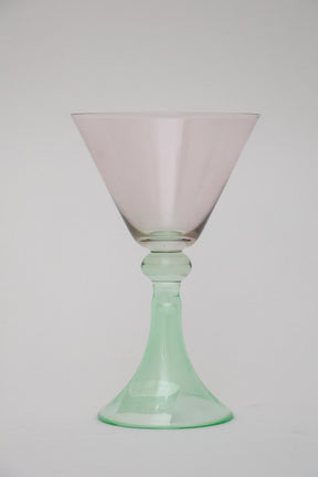 Taça de Vidro Coupe Peru 150ml - Rosa e Verde