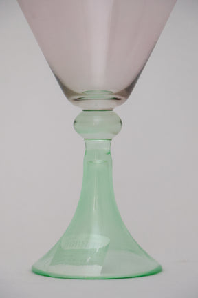 Taça de Vidro Coupe Peru 150ml - Rosa e Verde